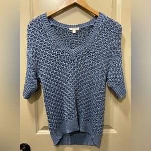 Caslon Blue Short Sleeve Pullover Sweater
